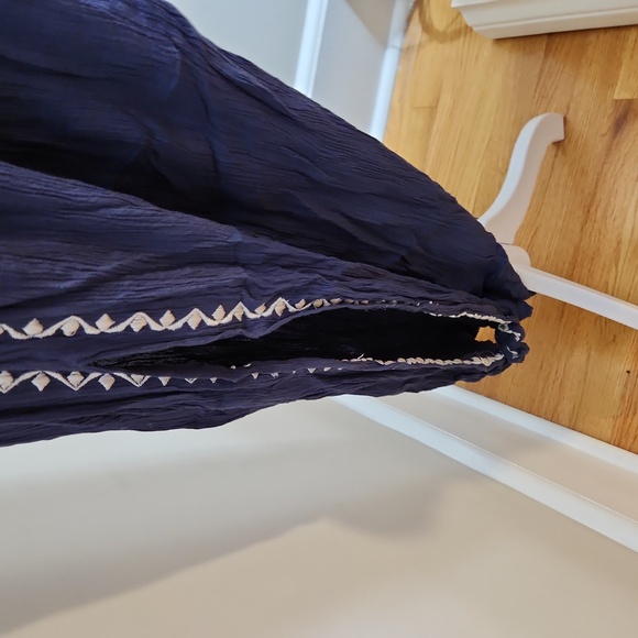 American Rag Size XL Navy Blue White Design Spaghetti Strap Jumpsuit - Picture 4 of 11